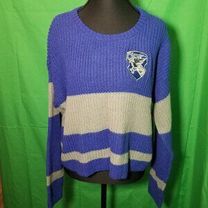 Harry Potter Womens Large Ravenclaw Universal Studios Cropped Sweater Wizard‎